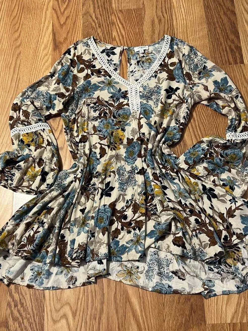 Boho Long Sleeve Fairy Whimsical Earthy Dress  Womens Medium